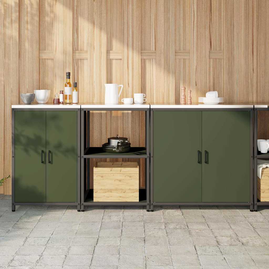 Kitchen Storage Set Other 3 pcs Olive Green 210 x 50 x 92 cm