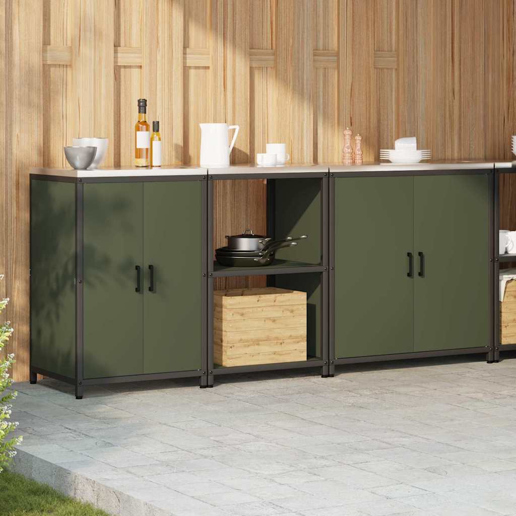 Kitchen Storage Set Other 3 pcs Olive Green 210 x 50 x 92 cm