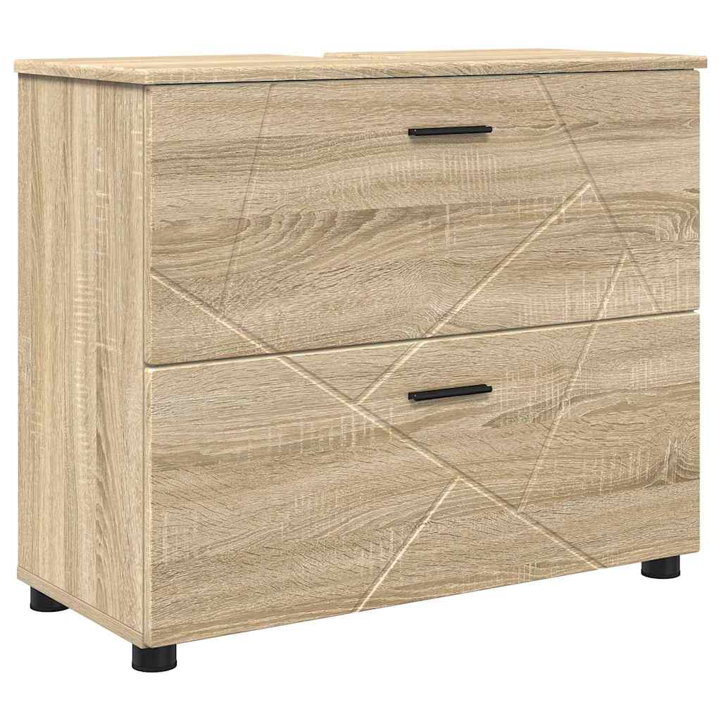 Bathroom Furniture Set 2 pcs Sonoma oak 76.5 x 35 x 64 cm