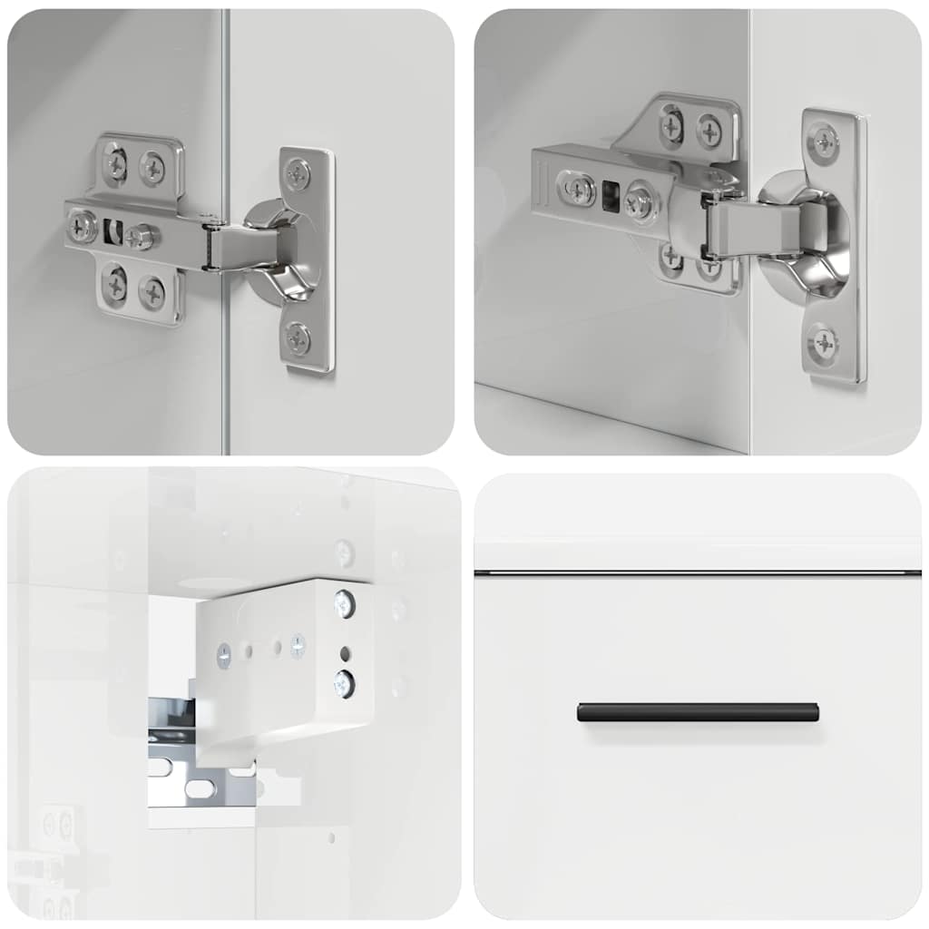 Bathroom Furniture Set 2 pcs High gloss white 76.5 x 35 x 64 cm