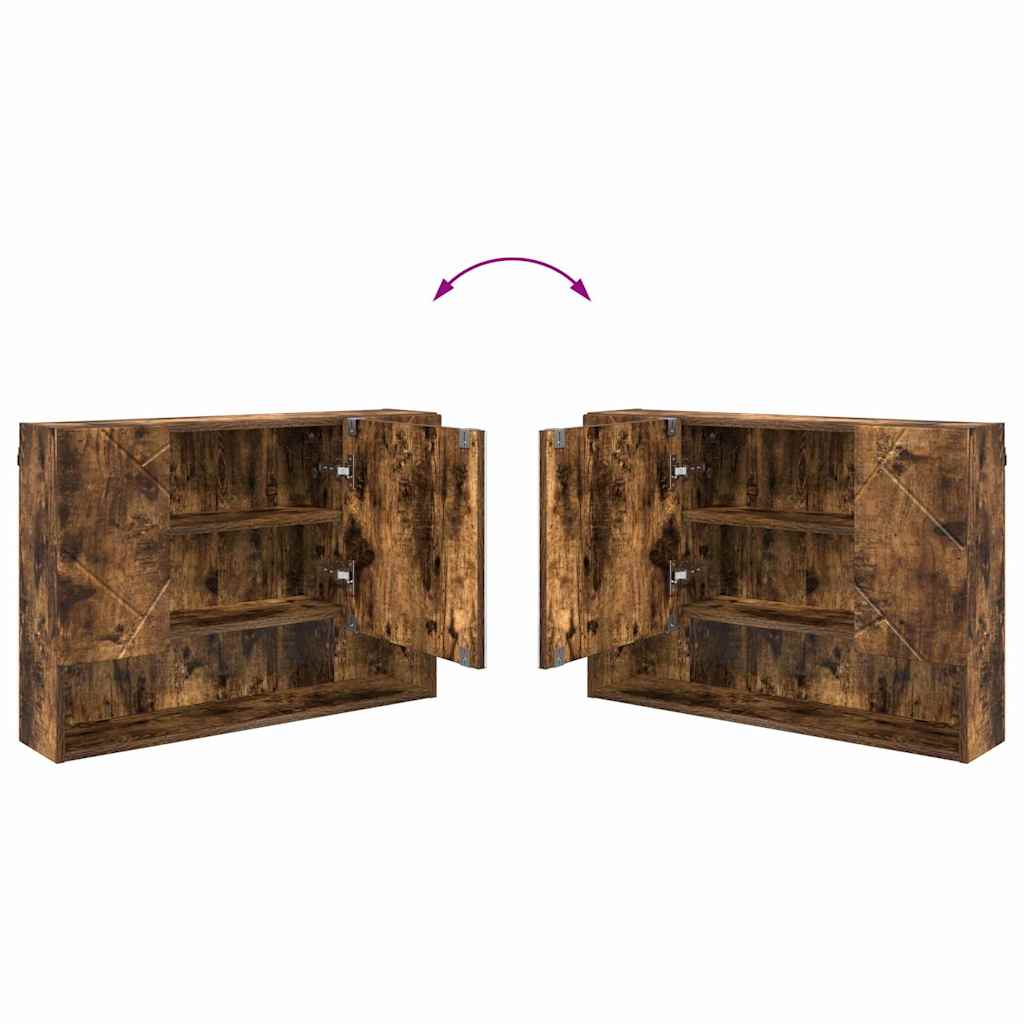 Bathroom Furniture Set 2 pcs Smoked oak 76.5 x 35 x 64 cm