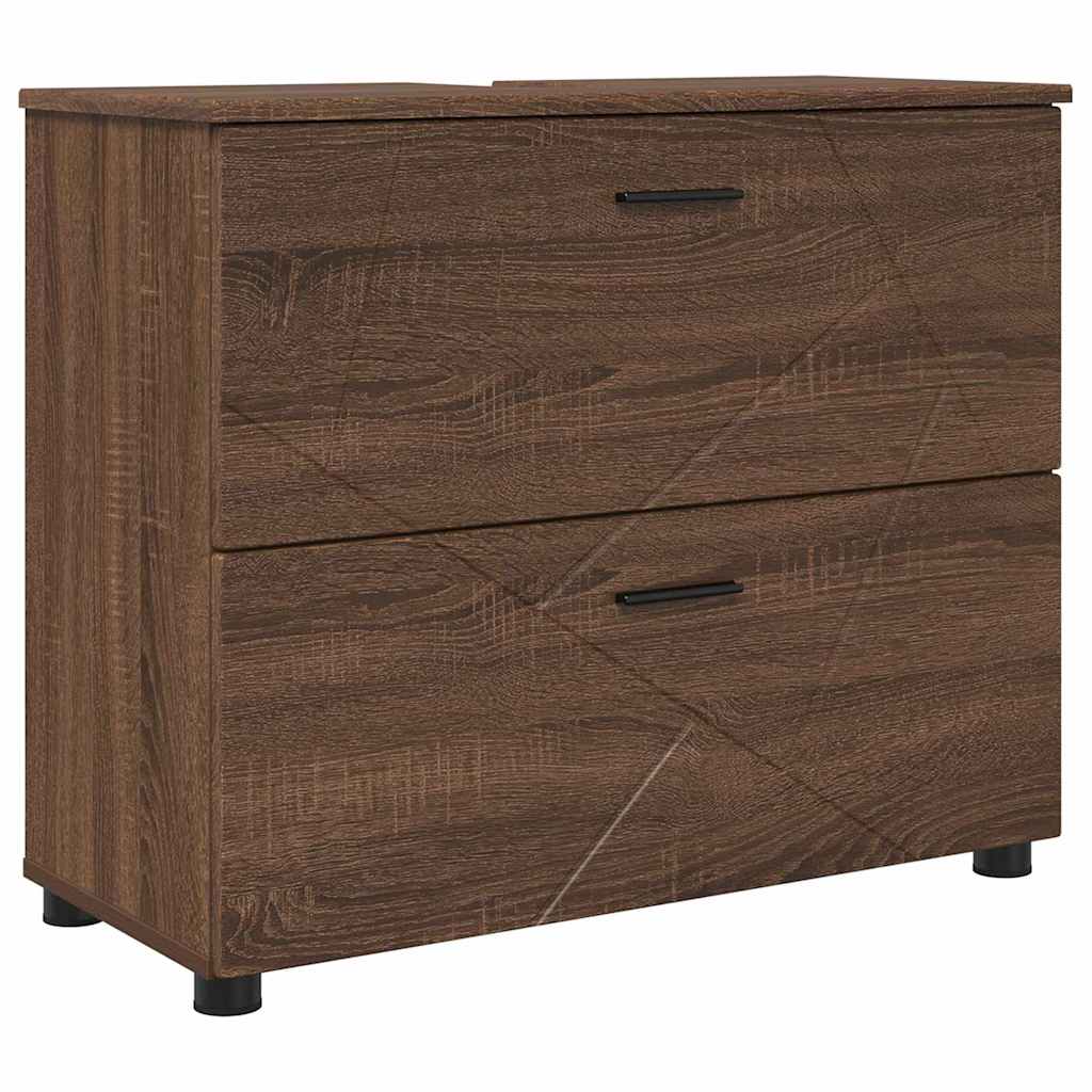 Bathroom Furniture Set 2 pcs Brown oak 76.5 x 35 x 64 cm