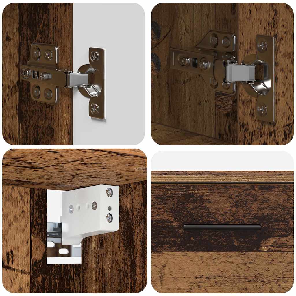 Bathroom Furniture Set 2 pcs Old wood 76.5 x 35 x 64 cm