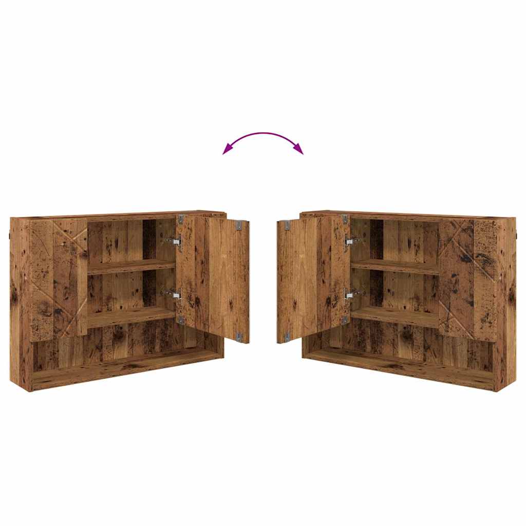 Bathroom Furniture Set 2 pcs Old wood 76.5 x 35 x 64 cm