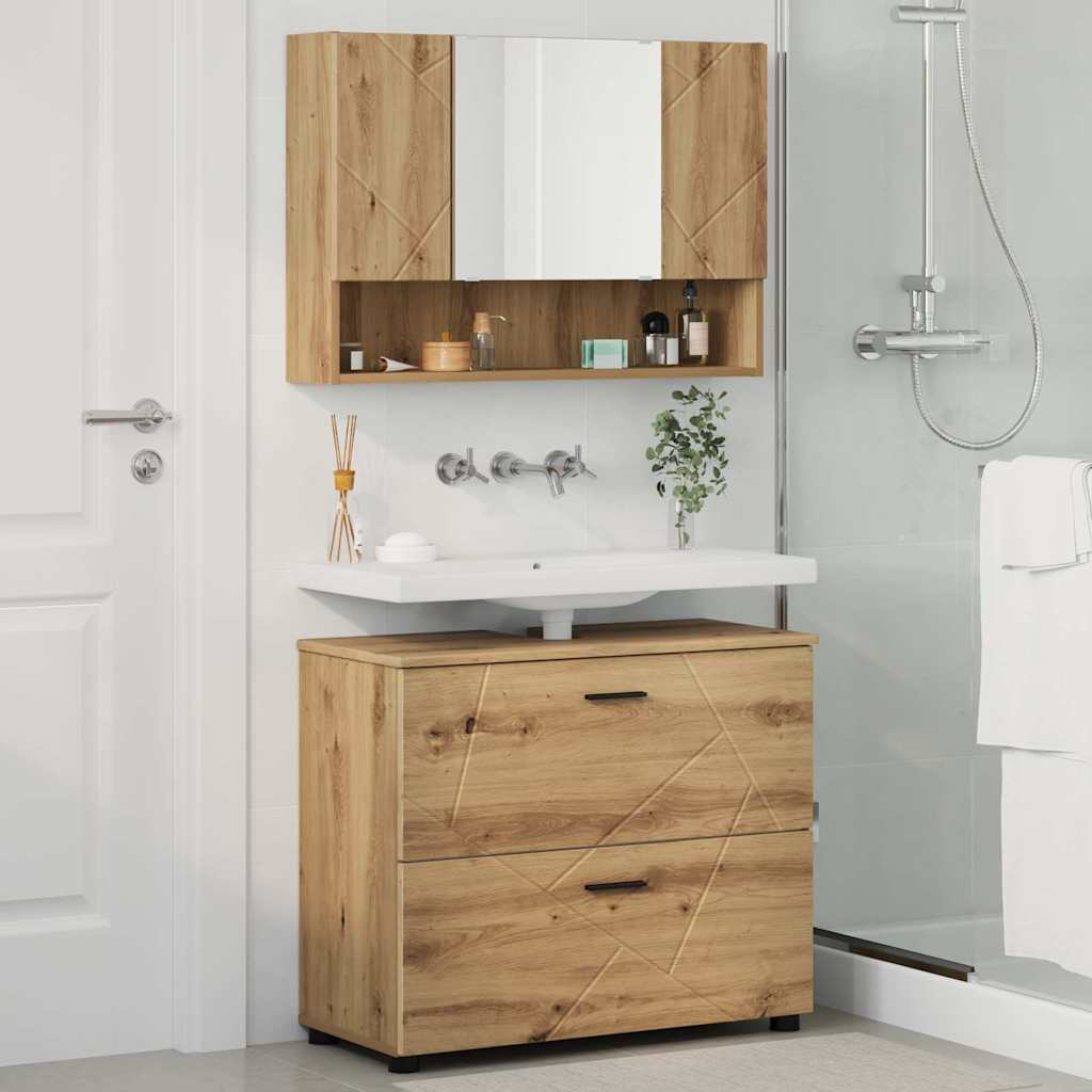 Bathroom Furniture Set 2 pcs Artisan oak 76.5 x 35 x 64 cm