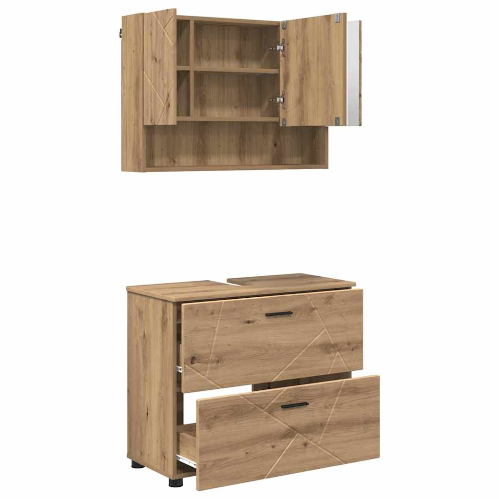 Bathroom Furniture Set 2 pcs Artisan oak 76.5 x 35 x 64 cm