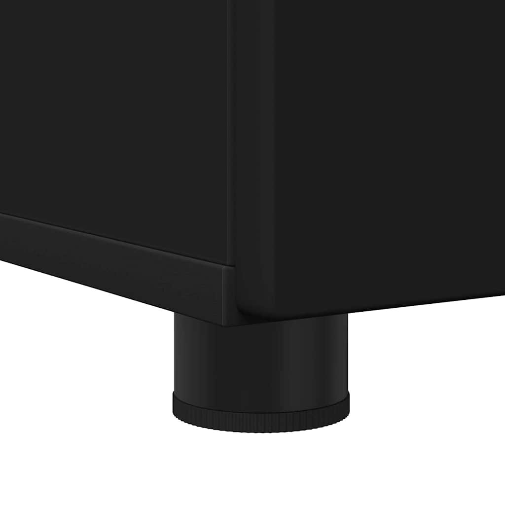 Bathroom Furniture Set with Shelf 3 pcs Black 76.5 x 35 x 64 cm