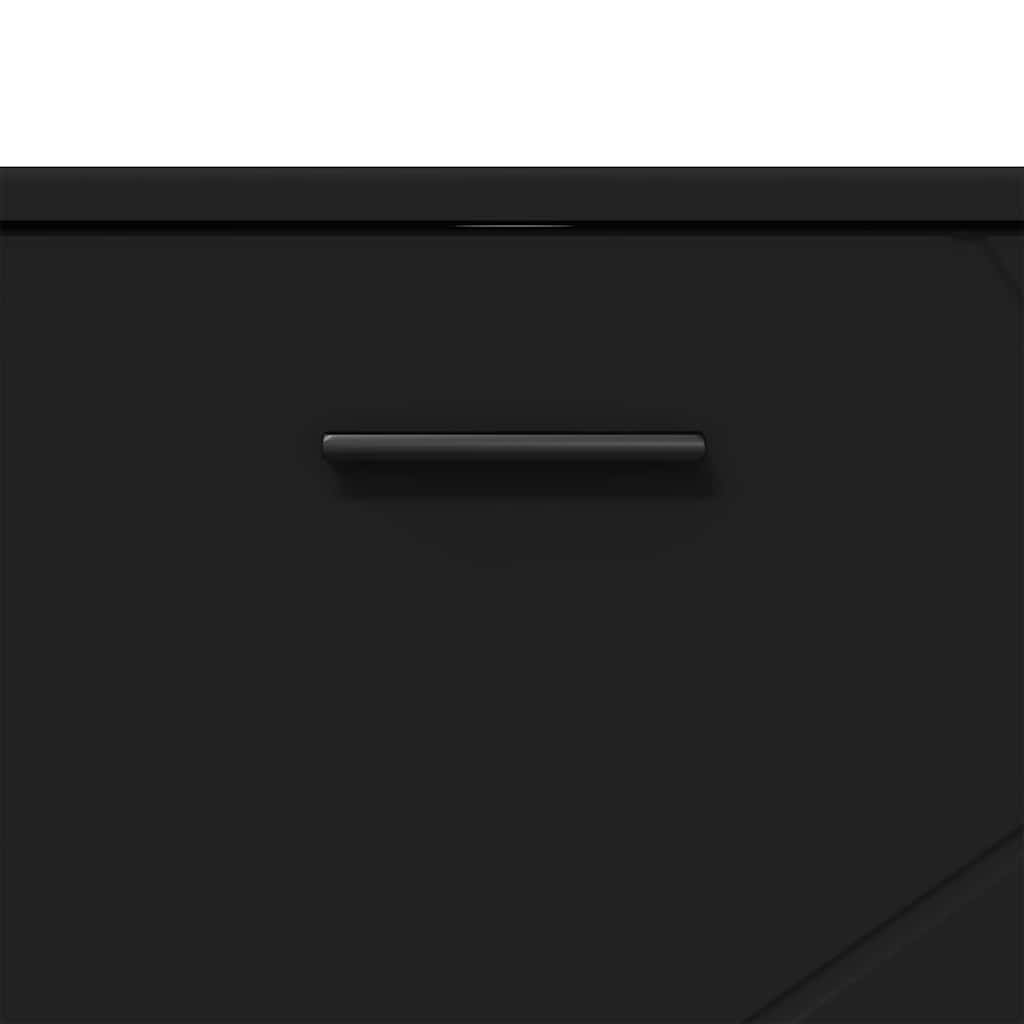 Bathroom Furniture Set with Shelf 3 pcs Black 76.5 x 35 x 64 cm