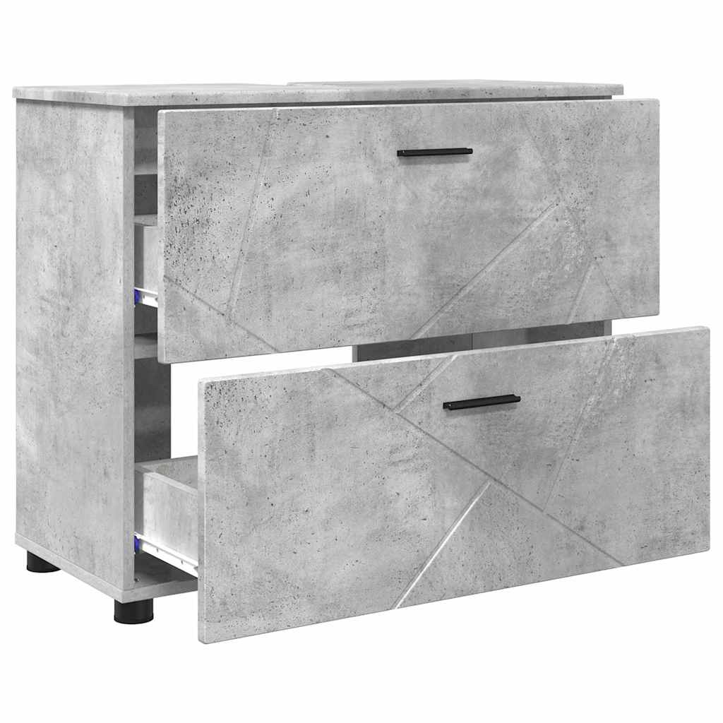 Bathroom Furniture Set 3 pcs Concrete grey 76.5 x 35 x 64 cm