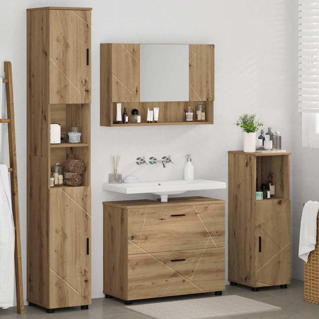 Bathroom Furniture Set 4 pcs Artisan oak 30 x 35 x 192 cm