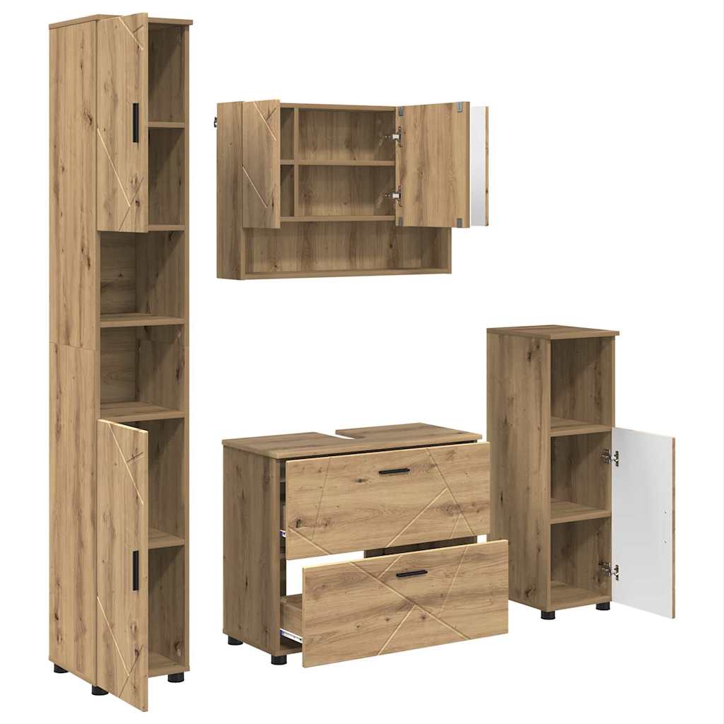 Bathroom Furniture Set 4 pcs Artisan oak 30 x 35 x 192 cm