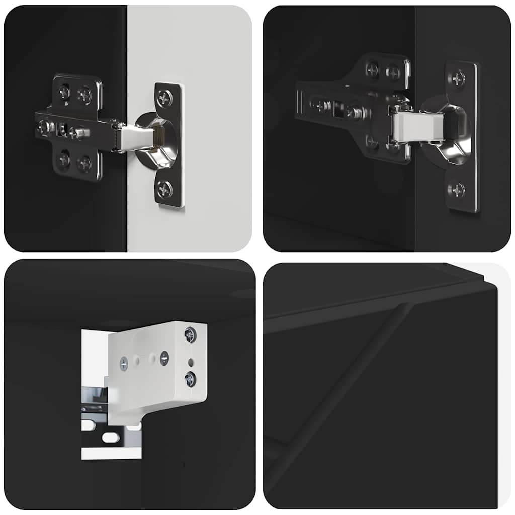 Bathroom Furniture Set with Drawer 4 pcs Black 30 x 35 x 192 cm