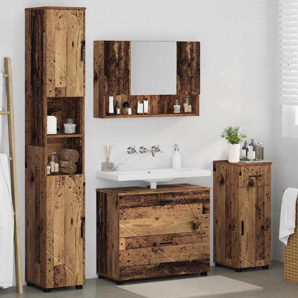 Bathroom Furniture Set 4 pcs Old wood 30 x 35 x 192 cm