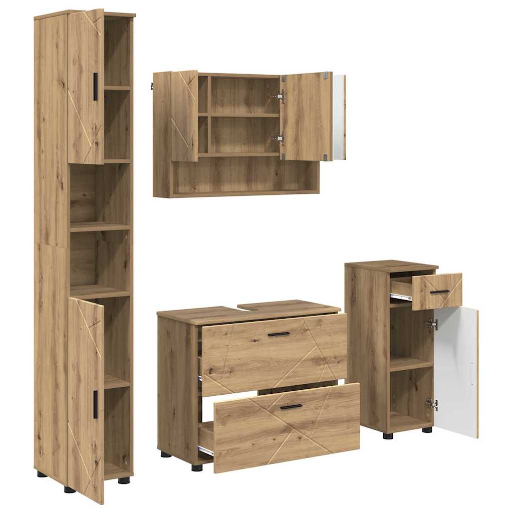 Bathroom Furniture Set 4 pcs Artisan oak 30 x 35 x 192 cm
