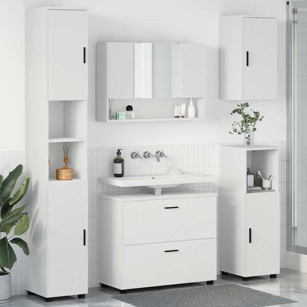 Bathroom Furniture Set with Drawer 5 pcs White 30 x 35 x 192 cm