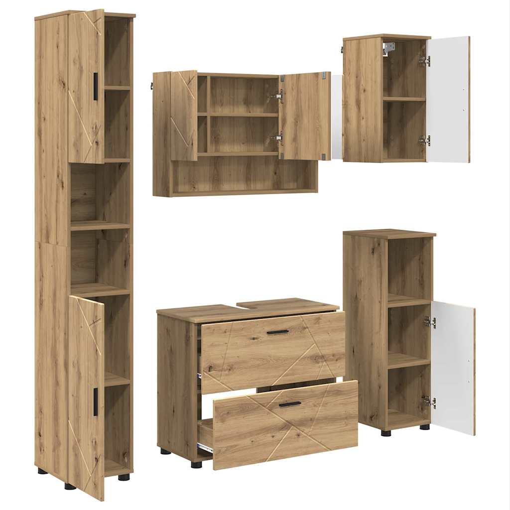 Bathroom Furniture Set 5 pcs Artisan oak 30 x 35 x 192 cm