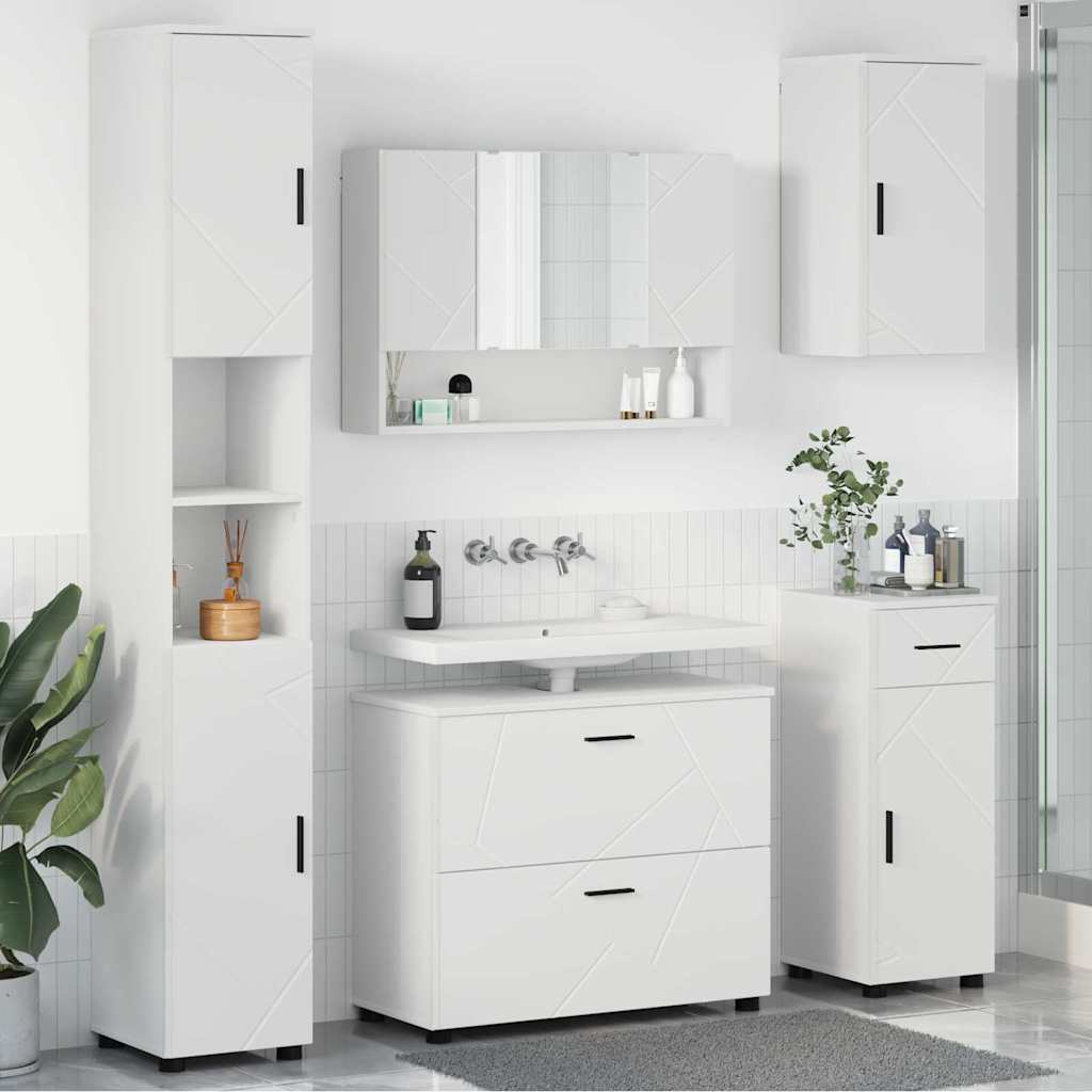 Bathroom Furniture Set with Drawer 5 pcs White 30 x 35 x 192 cm