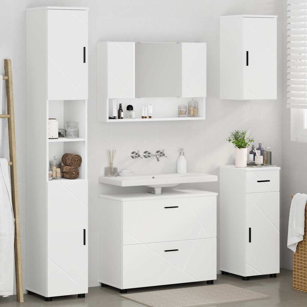 Bathroom Furniture Set with Drawer 5 pcs White 30 x 35 x 192 cm