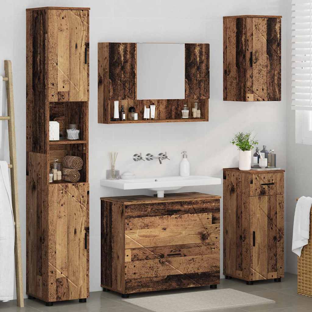 Bathroom Furniture Set 5 pcs Old wood 30 x 35 x 192 cm