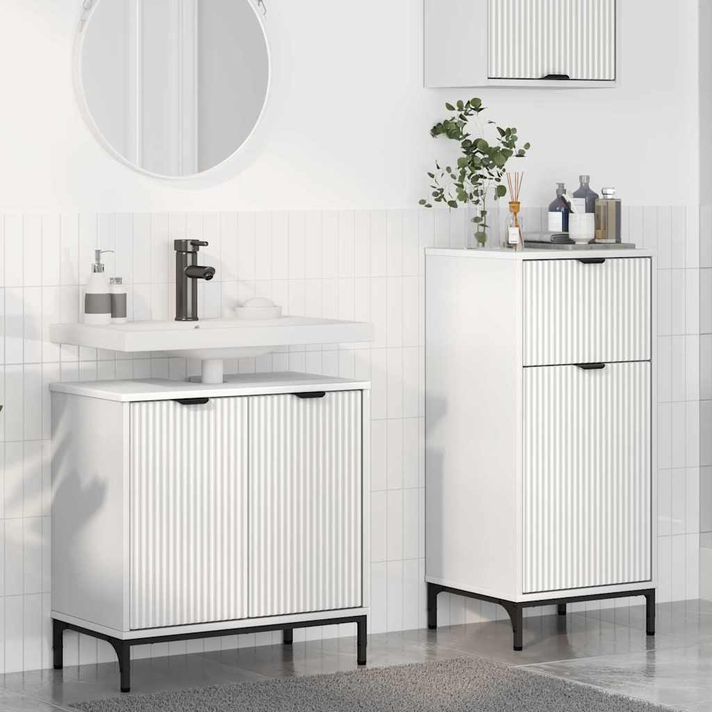 Bathroom Furniture Set with Shelf 2 pcs White 39.5 x 36 x 88 cm