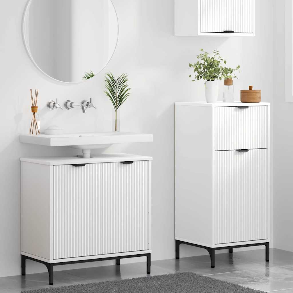 Bathroom Furniture Set with Shelf 2 pcs White 39.5 x 36 x 88 cm