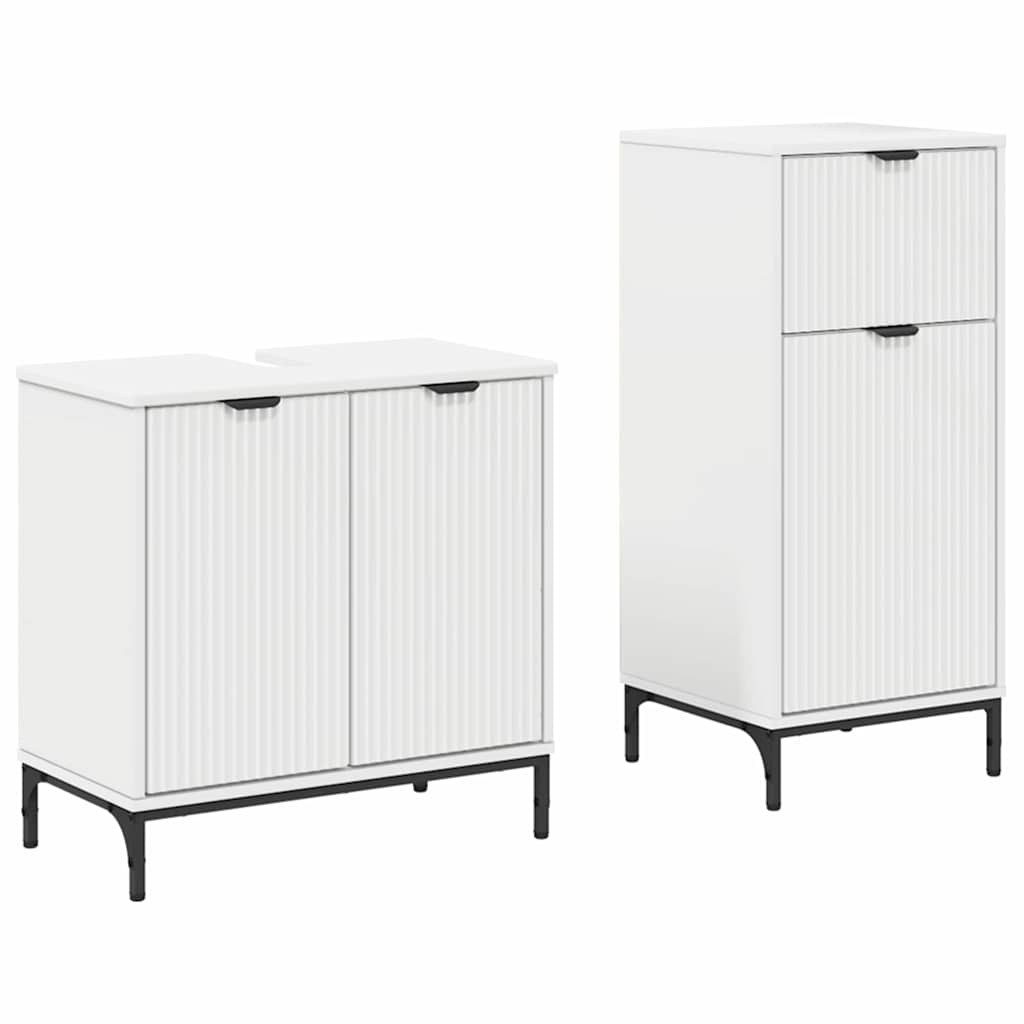 Bathroom Furniture Set with Shelf 2 pcs White 39.5 x 36 x 88 cm