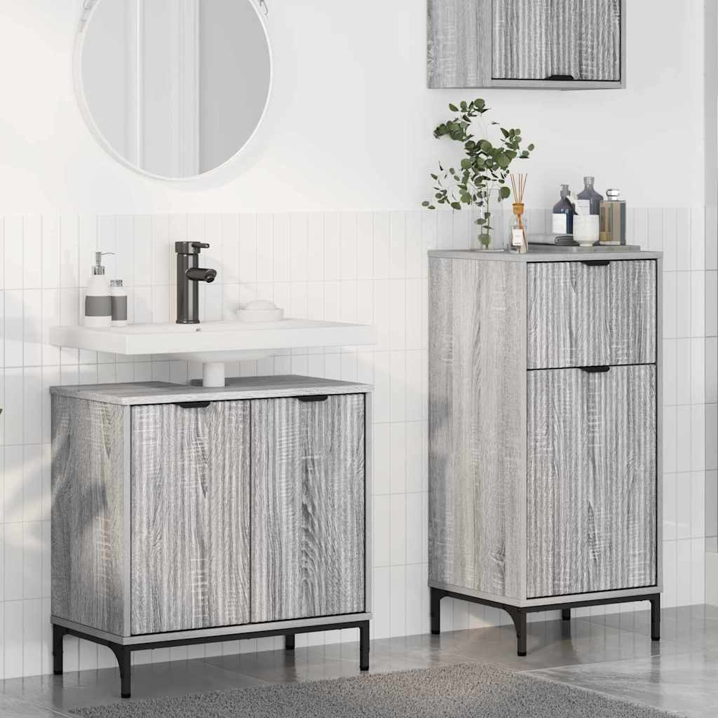 Bathroom Furniture Set 2 pcs Grey sonoma 39.5 x 36 x 88 cm