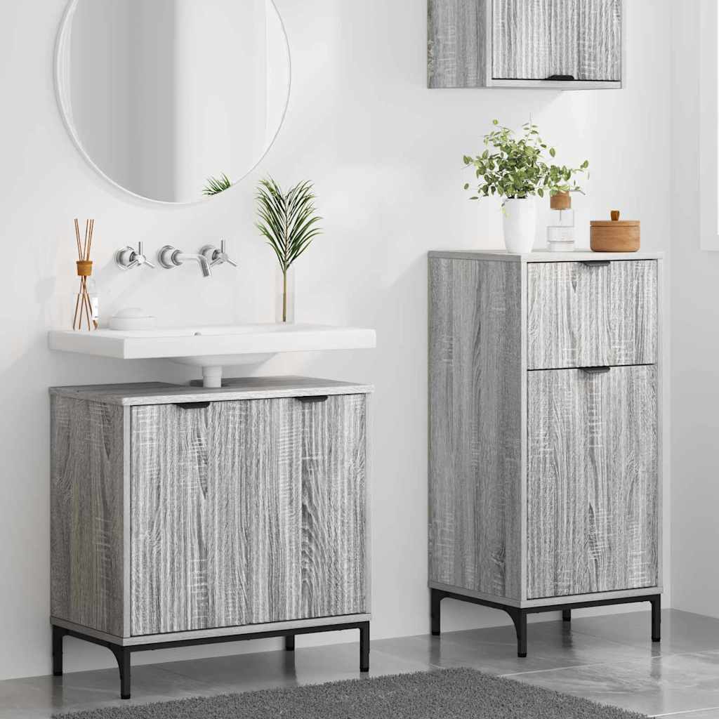 Bathroom Furniture Set 2 pcs Grey sonoma 39.5 x 36 x 88 cm