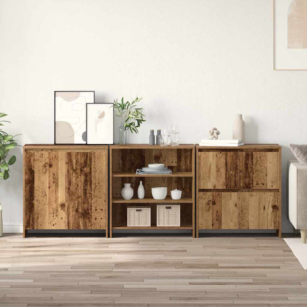 Sideboards 3 pcs Old wood 70 x 41 x 75 cm Engineered wood