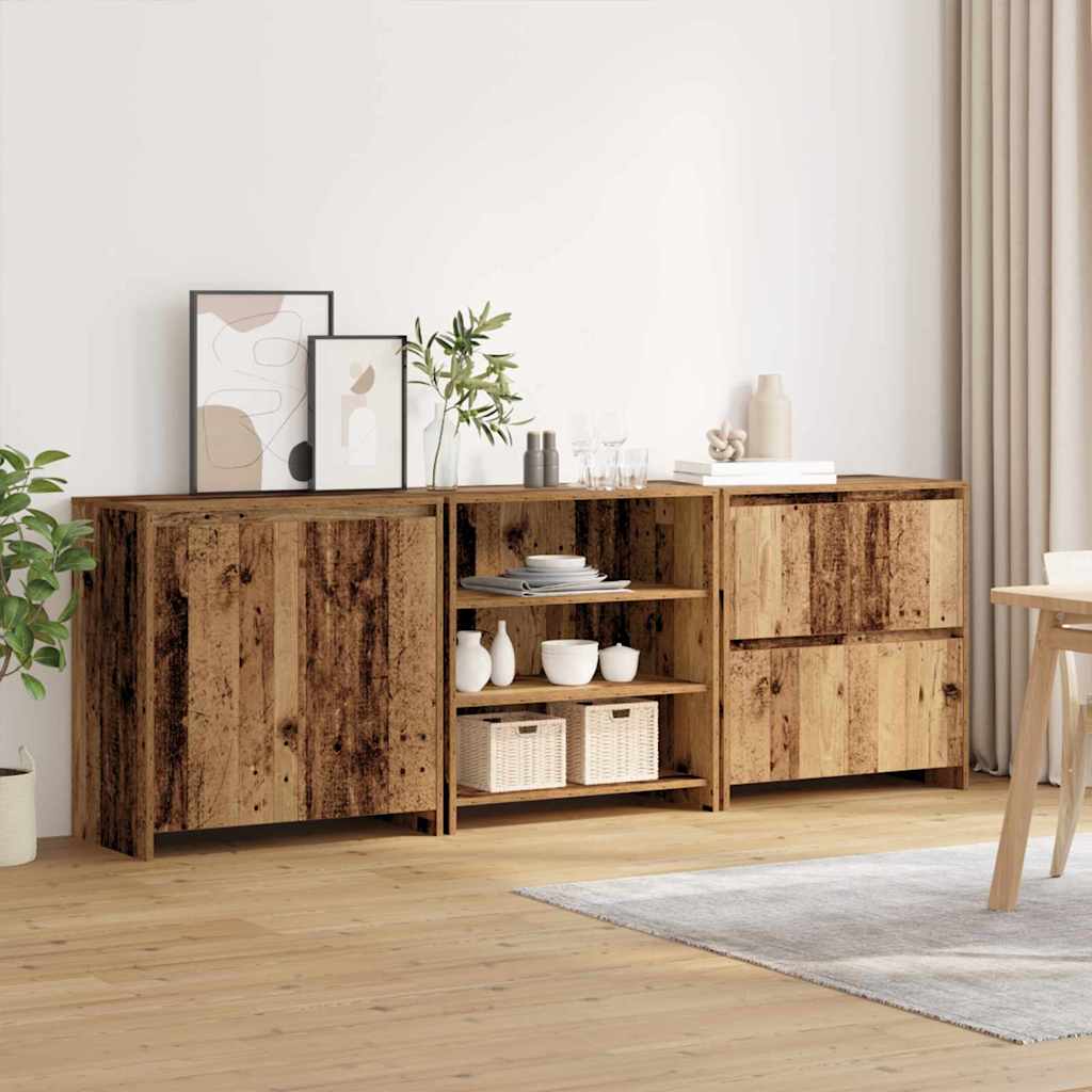 Sideboards 3 pcs Old wood 70 x 41 x 75 cm Engineered wood