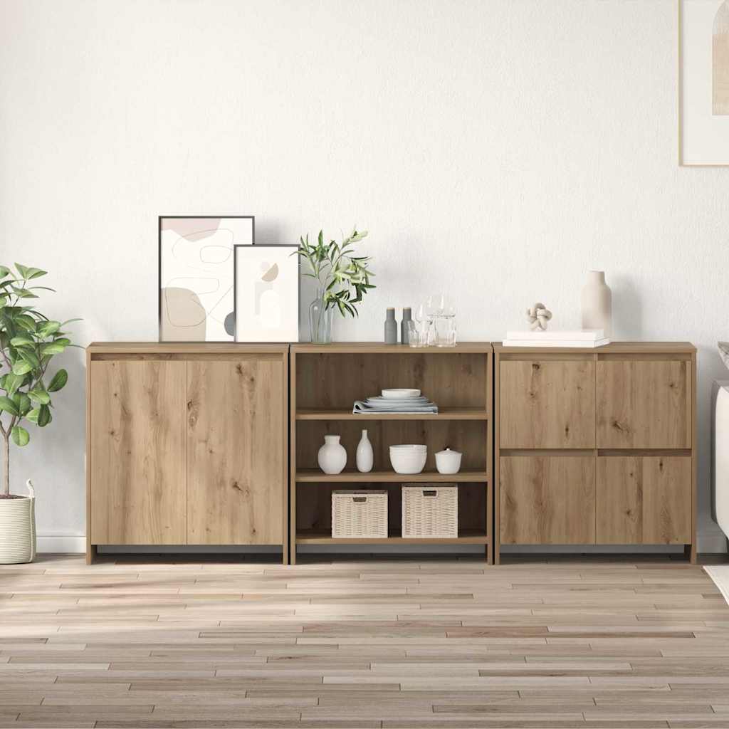 Sideboards 3 pcs Artisan oak 70 x 41 x 75 cm Engineered wood