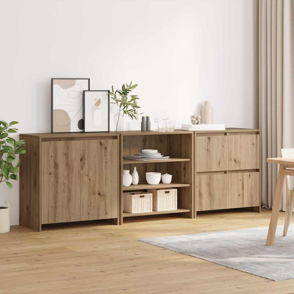 Sideboards 3 pcs Artisan oak 70 x 41 x 75 cm Engineered wood