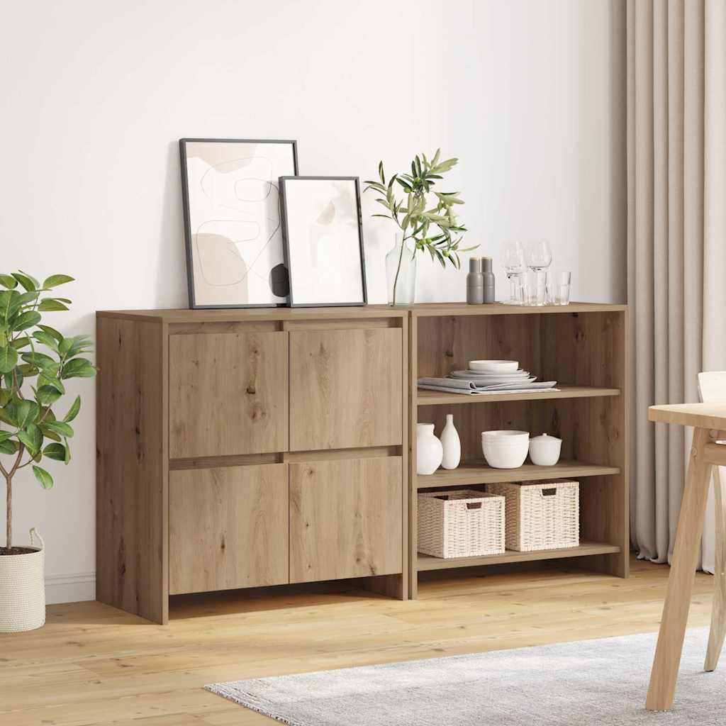 Sideboards 2 pcs Artisan oak 70 x 41 x 75 cm Engineered wood