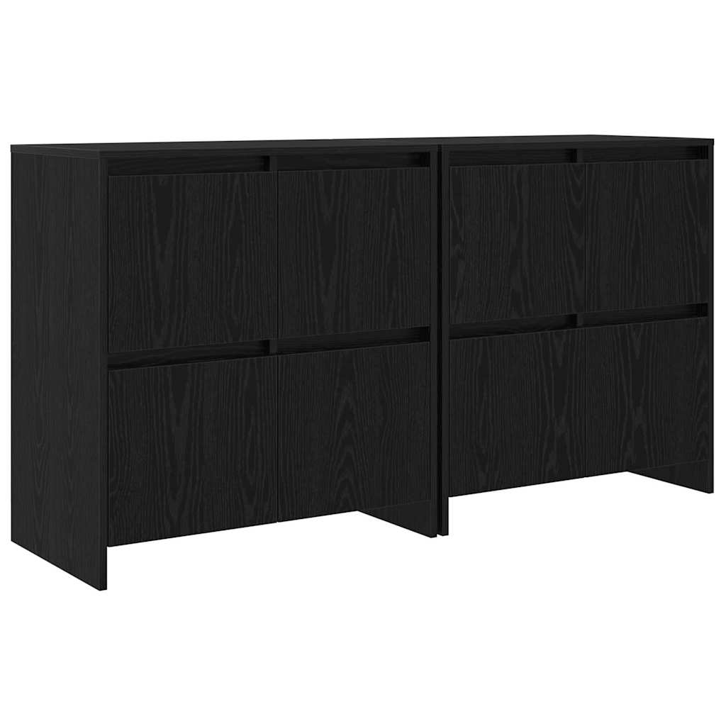 Sideboards 2 pcs Black oak 70 x 41 x 75 cm Engineered wood