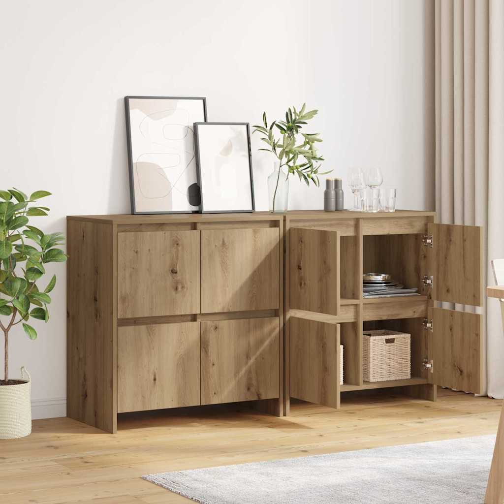 Sideboards 2 pcs Artisan oak 70 x 41 x 75 cm Engineered wood