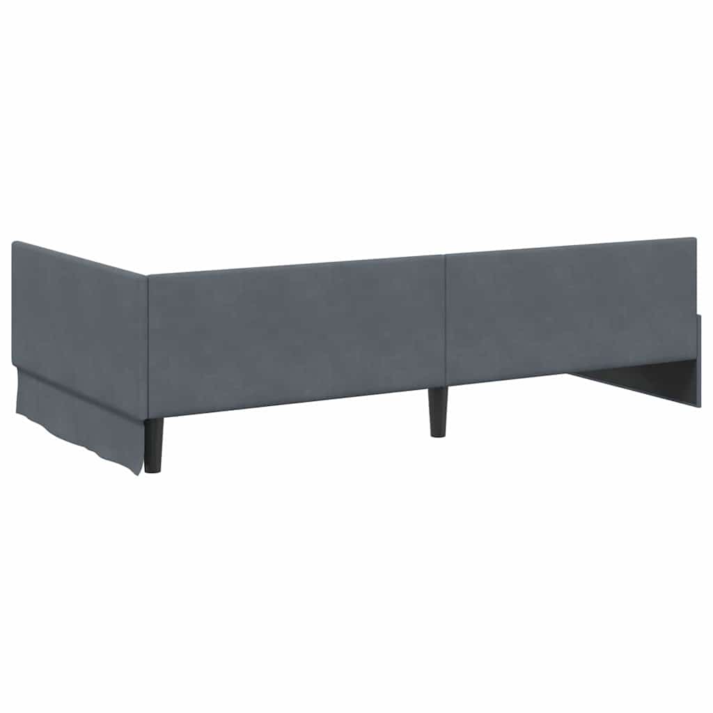Corner Bed Frame Other with Headboard Dark grey 80 x 200 cm