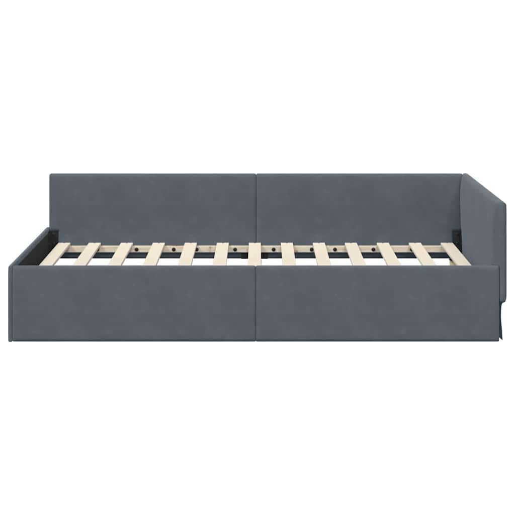 Corner Bed Frame Other with Headboard Dark grey 80 x 200 cm