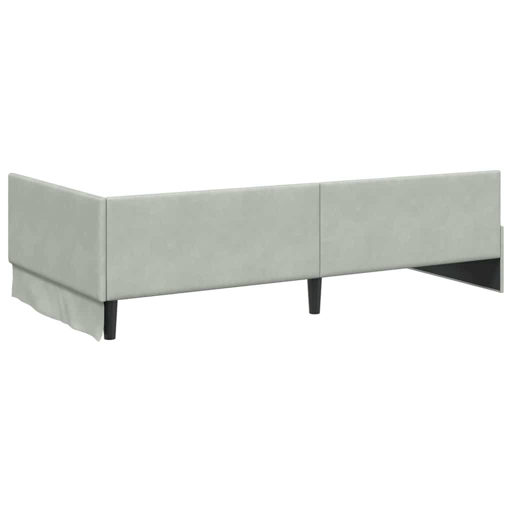 Corner Bed Frame Other with Headboard Light grey 100 x 200 cm