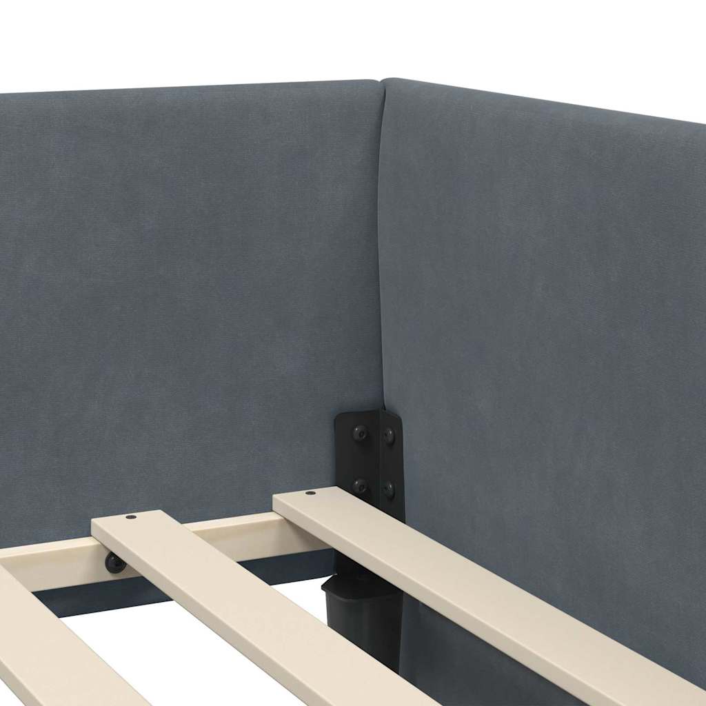 Corner Bed Frame Other with Headboard Dark grey 100 x 200 cm