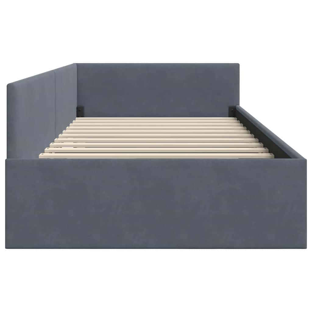 Corner Bed Frame Other with Headboard Dark grey 100 x 200 cm