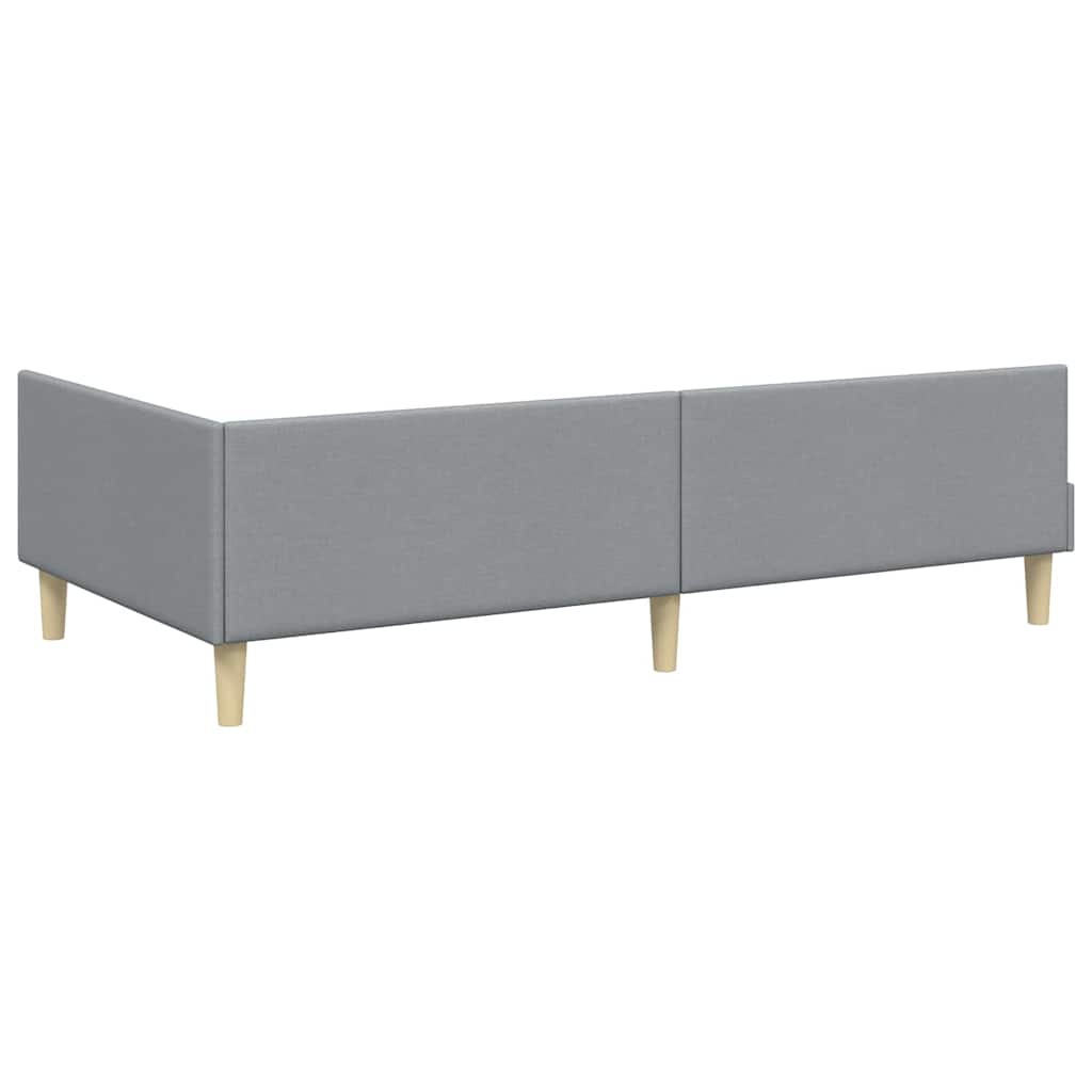 Corner Bed Frame with Headboard Light Grey 80 x 200 cm Fabric
