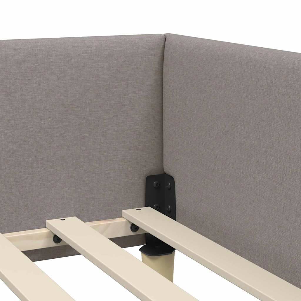 Corner Bed Frame with Headboard Taupe 80 x 200 cm Fabric