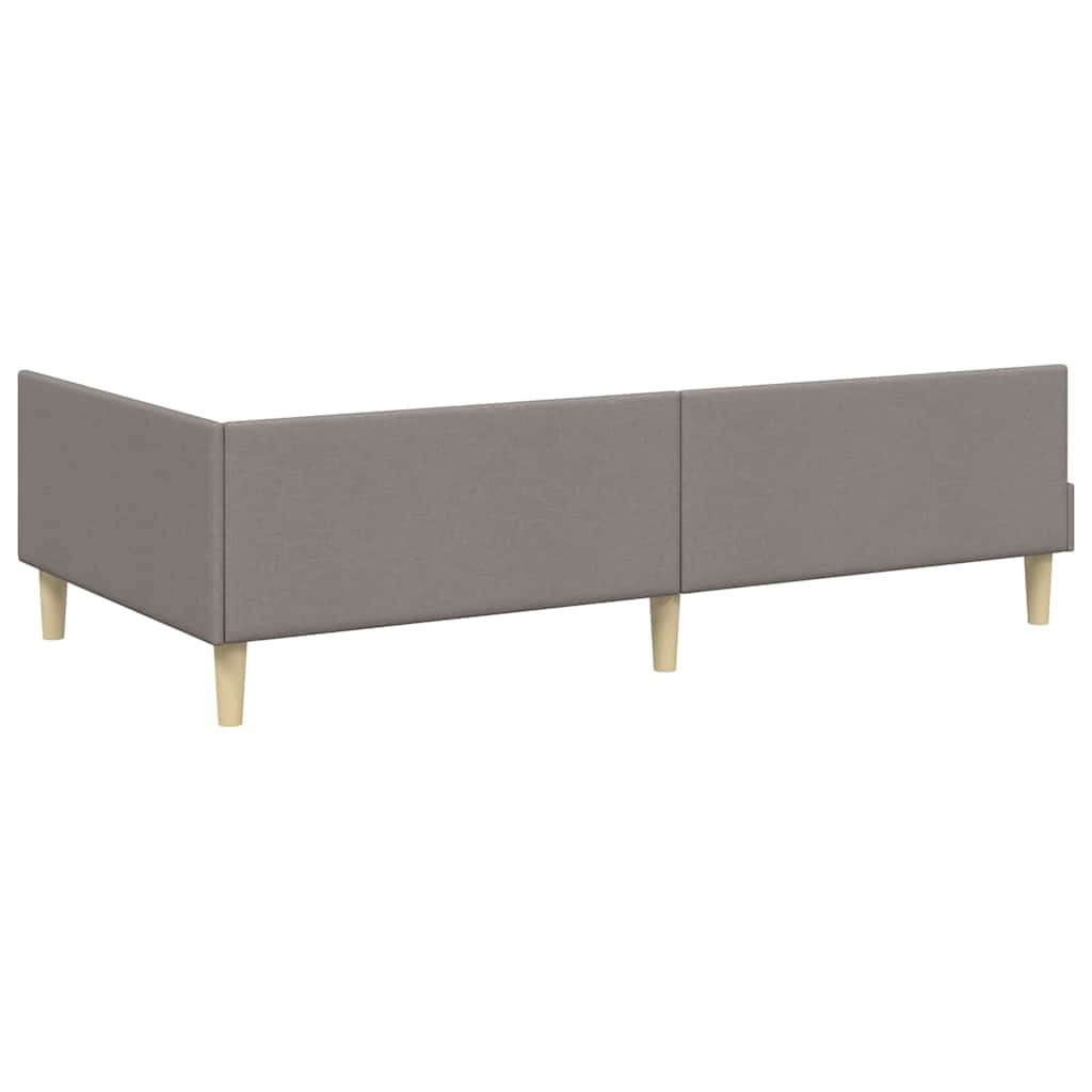 Corner Bed Frame with Headboard Taupe 90 x 190 cm Fabric