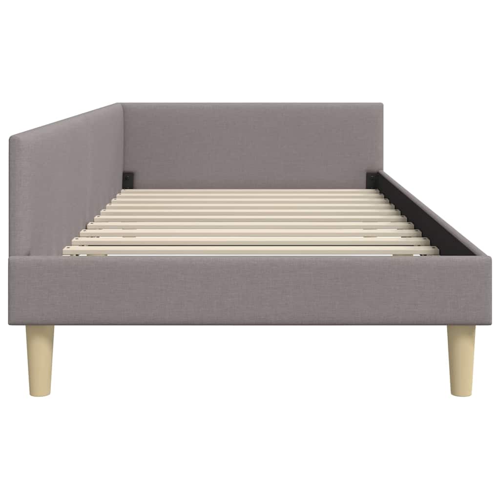 Corner Bed Frame with Headboard Taupe 90 x 190 cm Fabric