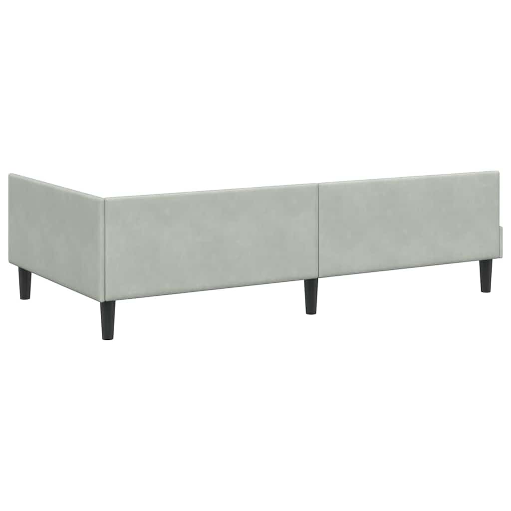 Corner Bed Frame with Headboard Manual Light grey 80 x 200 cm