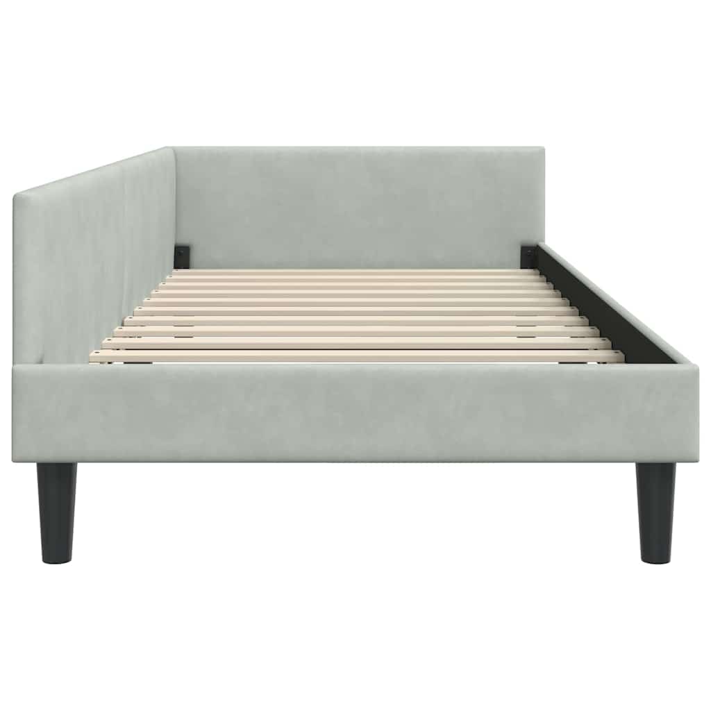 Corner Bed Frame with Headboard Manual Light grey 100 x 200 cm