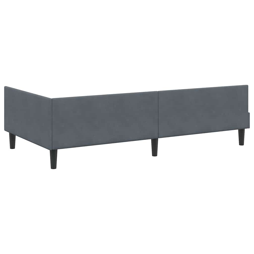 Corner Bed Frame with Headboard Manual Dark grey 100 x 200 cm