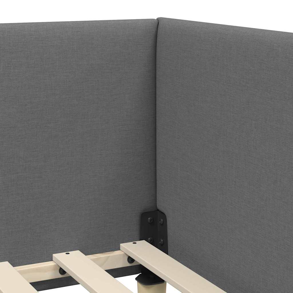 Corner Bed Frame Other with Headboard Dark grey 80 x 200 cm