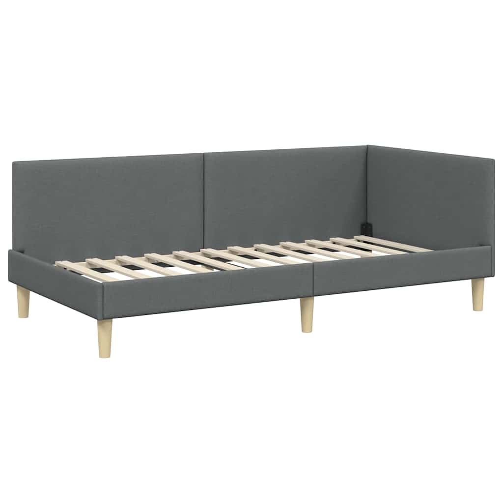 Corner Bed Frame Other with Headboard Dark grey 80 x 200 cm