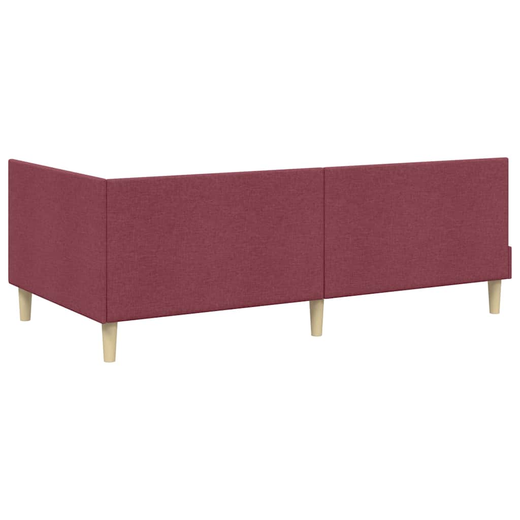 Corner Bed Frame Other with Headboard Wine red 80 x 200 cm